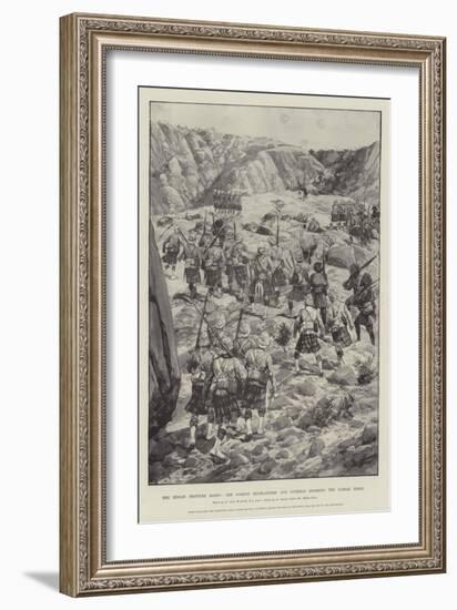 The Indian Frontier Rising, the Gordon Highlanders and Gurkhas Storming the Dargai Ridge-Richard Caton Woodville II-Framed Giclee Print