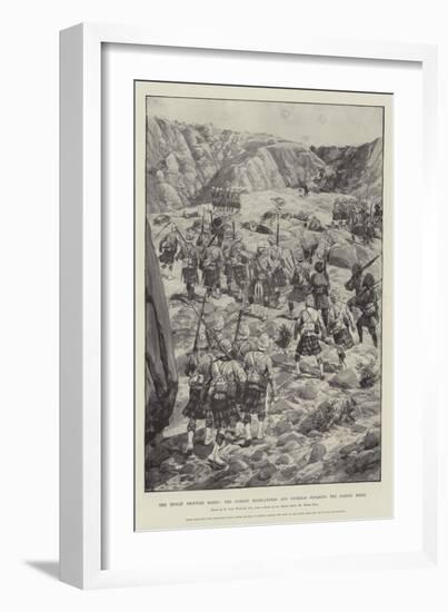 The Indian Frontier Rising, the Gordon Highlanders and Gurkhas Storming the Dargai Ridge-Richard Caton Woodville II-Framed Giclee Print