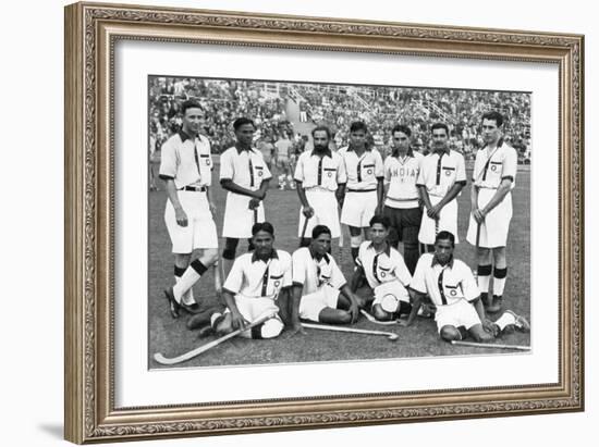 The Indian Hockey Team, Gold Medal Winners, Berlin Olympics, 1936-null-Framed Giclee Print