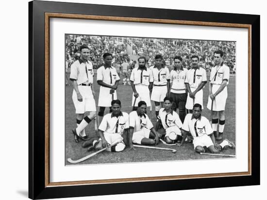 The Indian Hockey Team, Gold Medal Winners, Berlin Olympics, 1936-null-Framed Giclee Print