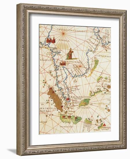 The Indian Ocean and Part of Asia and Africa: Malaysia and Islands of Java and Sumatra-Battista Agnese-Framed Giclee Print