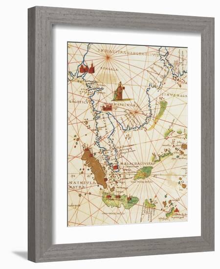 The Indian Ocean and Part of Asia and Africa: Malaysia and Islands of Java and Sumatra-Battista Agnese-Framed Giclee Print