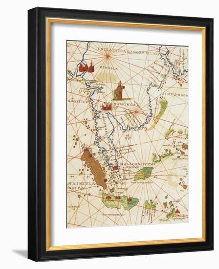 The Indian Ocean and Part of Asia and Africa: Malaysia and Islands of Java and Sumatra-Battista Agnese-Framed Giclee Print