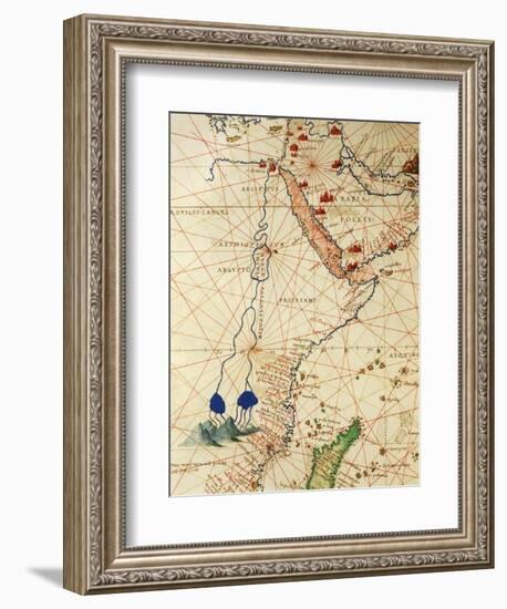 The Indian Ocean and Part of Asia and Africa: the Course of the Nile River-Battista Agnese-Framed Giclee Print