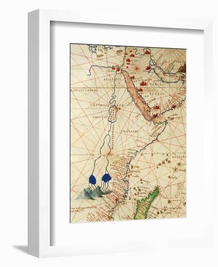 The Indian Ocean and Part of Asia and Africa: the Course of the Nile River-Battista Agnese-Framed Giclee Print