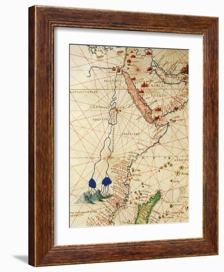 The Indian Ocean and Part of Asia and Africa: the Course of the Nile River-Battista Agnese-Framed Giclee Print