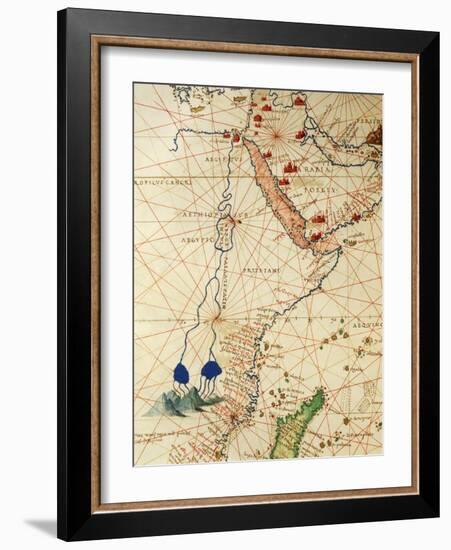 The Indian Ocean and Part of Asia and Africa: the Course of the Nile River-Battista Agnese-Framed Giclee Print