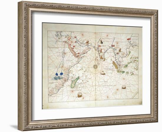 The Indian Ocean and Part of Asia and Africa-Battista Agnese-Framed Giclee Print