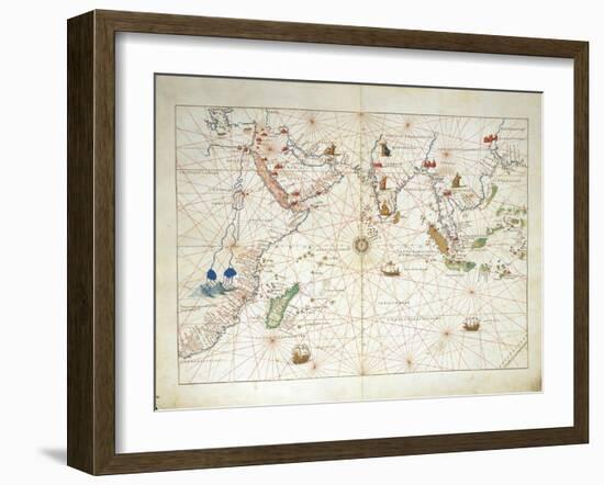 The Indian Ocean and Part of Asia and Africa-Battista Agnese-Framed Giclee Print