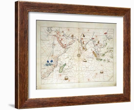 The Indian Ocean and Part of Asia and Africa-Battista Agnese-Framed Giclee Print