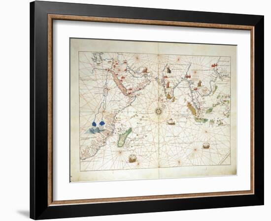 The Indian Ocean and Part of Asia and Africa-Battista Agnese-Framed Giclee Print