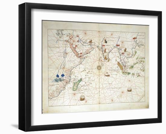 The Indian Ocean and Part of Asia and Africa-Battista Agnese-Framed Giclee Print