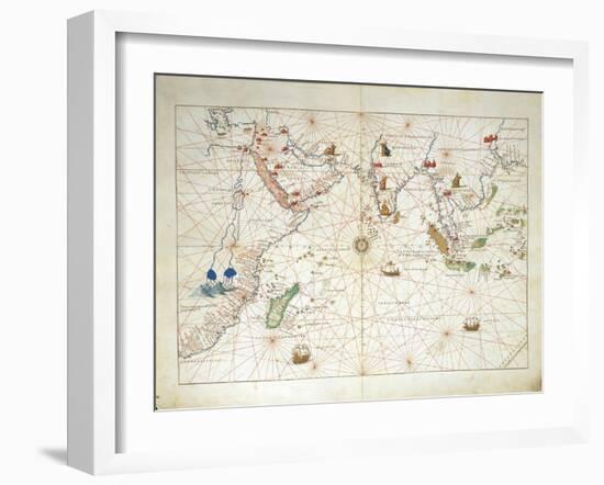 The Indian Ocean and Part of Asia and Africa-Battista Agnese-Framed Giclee Print