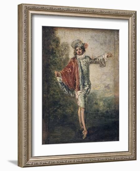 The Indifferent One, 1717-Jean-Antoine Watteau-Framed Giclee Print