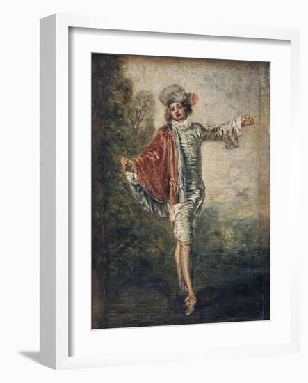 The Indifferent One, 1717-Jean-Antoine Watteau-Framed Giclee Print