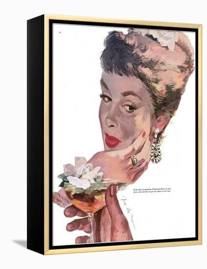 The Indiscreet Widow - Saturday Evening Post "Leading Ladies", June 10, 1950 pg.38-Joe deMers-Framed Premier Image Canvas