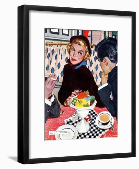 The Indiscreet Window  - Saturday Evening Post "Leading Ladies", January 20, 1951 pg.20-Joe deMers-Framed Giclee Print