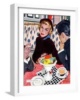 The Indiscreet Window - Saturday Evening Post "Leading Ladies", January 20, 1951 pg.20-Joe deMers-Framed Giclee Print