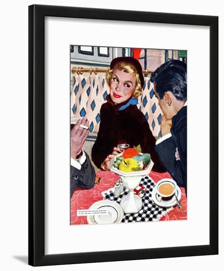 The Indiscreet Window  - Saturday Evening Post "Leading Ladies", January 20, 1951 pg.20-Joe deMers-Framed Giclee Print