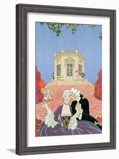 The Indolents, Illustration for "Fetes Galantes" by Paul Verlaine 1928-Georges Barbier-Framed Giclee Print