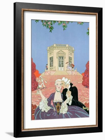 The Indolents, Illustration for "Fetes Galantes" by Paul Verlaine 1928-Georges Barbier-Framed Giclee Print