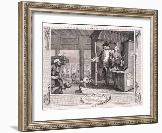 The Industrious Apprentice a Favourite ..., Plate IV of Industry and Idleness, 1747-William Hogarth-Framed Giclee Print