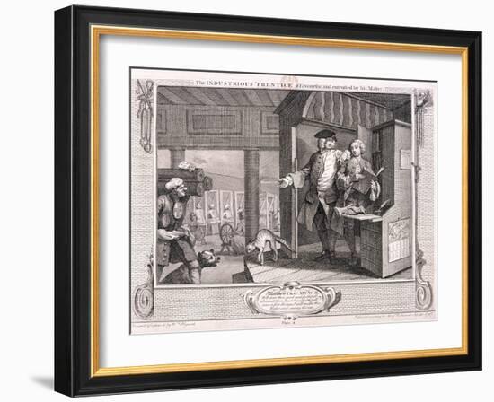 The Industrious Apprentice a Favourite ..., Plate IV of Industry and Idleness, 1747-William Hogarth-Framed Giclee Print