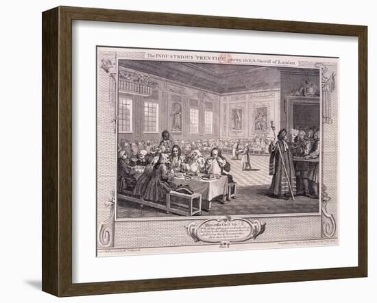 The Industrious Prentice Grown Rich...., Plate VIII of Industry and Idleness, 1747-William Hogarth-Framed Giclee Print