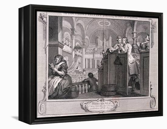 The Industrious Prentice Performing the Duty of a Christian, from Industry and Idleness 1747-William Hogarth-Framed Premier Image Canvas