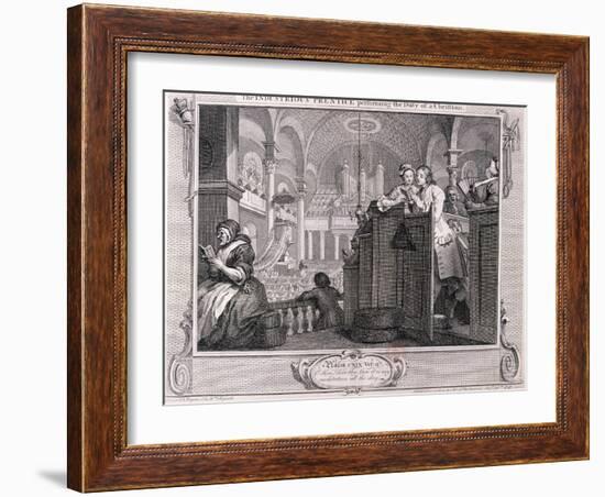 The Industrious Prentice Performing the Duty of a Christian, from Industry and Idleness 1747-William Hogarth-Framed Giclee Print