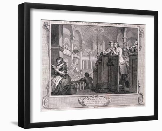 The Industrious Prentice Performing the Duty of a Christian, from Industry and Idleness 1747-William Hogarth-Framed Giclee Print