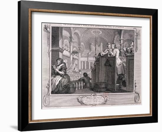 The Industrious Prentice Performing the Duty of a Christian, from Industry and Idleness 1747-William Hogarth-Framed Giclee Print