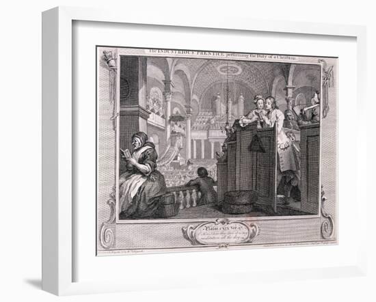 The Industrious Prentice Performing the Duty of a Christian, from Industry and Idleness 1747-William Hogarth-Framed Giclee Print