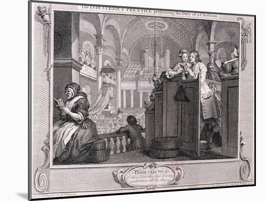 The Industrious Prentice Performing the Duty of a Christian, from Industry and Idleness 1747-William Hogarth-Mounted Giclee Print