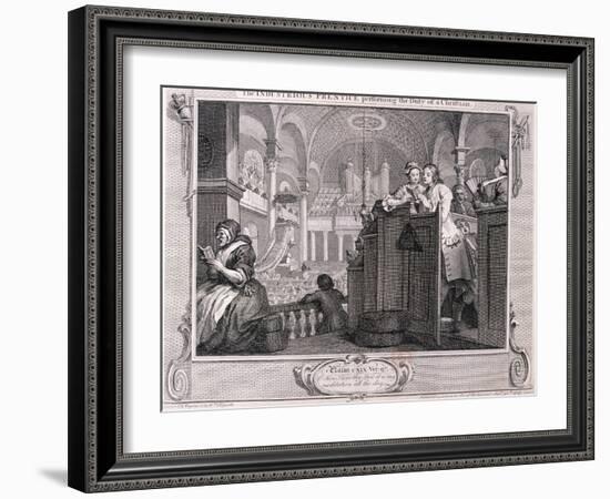 The Industrious Prentice Performing the Duty of a Christian, from Industry and Idleness 1747-William Hogarth-Framed Giclee Print