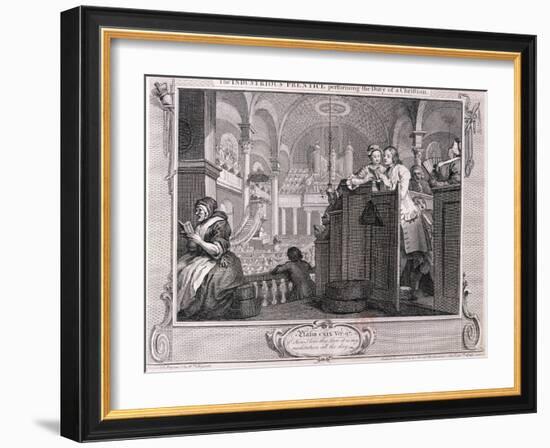 The Industrious Prentice Performing the Duty of a Christian, from Industry and Idleness 1747-William Hogarth-Framed Giclee Print