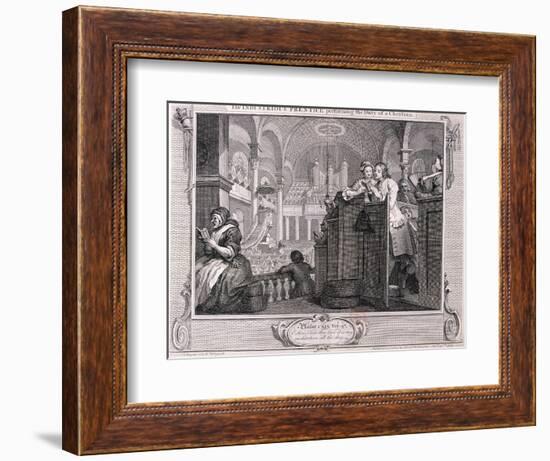 The Industrious Prentice Performing the Duty of a Christian, from Industry and Idleness 1747-William Hogarth-Framed Giclee Print