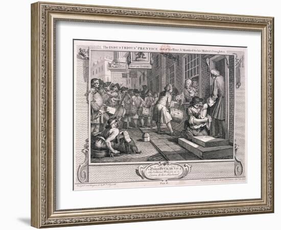 The Industrious Prentice, Plate VI of Industry and Idleness, 1747-William Hogarth-Framed Giclee Print