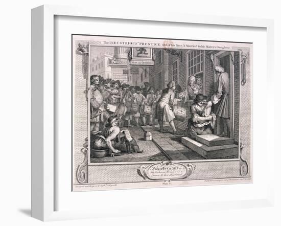 The Industrious Prentice, Plate VI of Industry and Idleness, 1747-William Hogarth-Framed Giclee Print