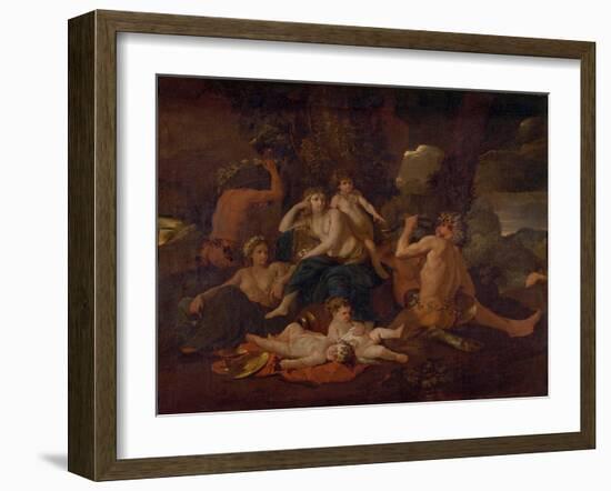 The Infancy of Bacchus, C.1630-Nicolas Poussin-Framed Giclee Print