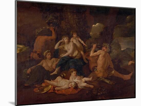 The Infancy of Bacchus, C.1630-Nicolas Poussin-Mounted Giclee Print