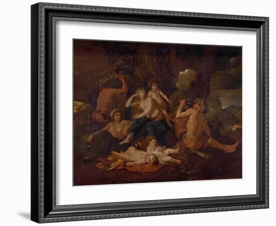 The Infancy of Bacchus, C.1630-Nicolas Poussin-Framed Giclee Print