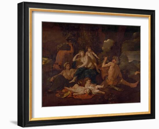 The Infancy of Bacchus, C.1630-Nicolas Poussin-Framed Giclee Print