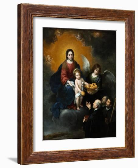 The Infant Christ Distributing Bread to the Pilgrims. 1678-Bartolomé Estéban Murillo-Framed Giclee Print