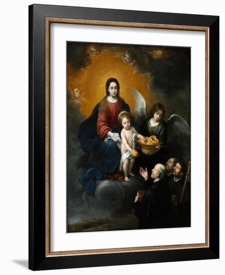 The Infant Christ Distributing Bread to the Pilgrims. 1678-Bartolomé Estéban Murillo-Framed Giclee Print