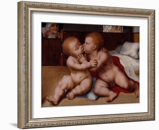 The Infant Christ with the Infant St John the Baptist-Quentin Massys or Metsys-Framed Giclee Print