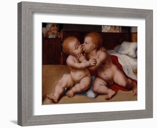 The Infant Christ with the Infant St John the Baptist-Quentin Massys or Metsys-Framed Giclee Print