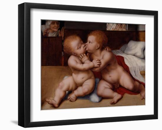 The Infant Christ with the Infant St John the Baptist-Quentin Massys or Metsys-Framed Giclee Print