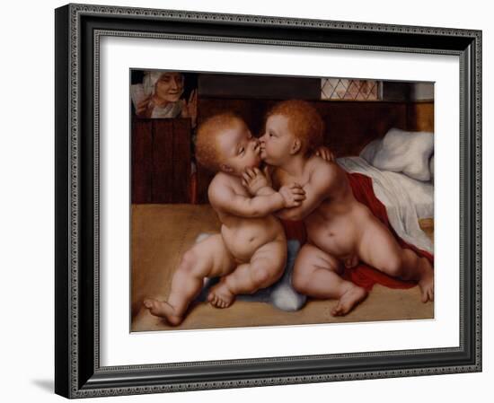 The Infant Christ with the Infant St John the Baptist-Quentin Massys or Metsys-Framed Giclee Print