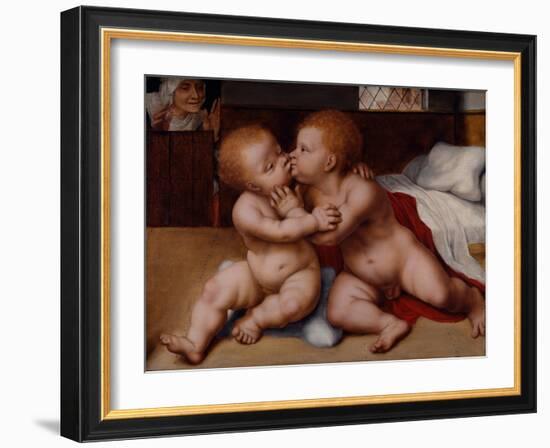 The Infant Christ with the Infant St John the Baptist-Quentin Massys or Metsys-Framed Giclee Print